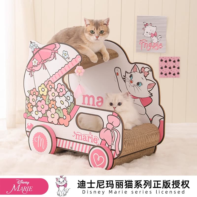 Huayuan Disney Cat Scratching Board Mary Cat Series Wear-Resistant and Non-Shedding Anti-Scratch Basket Cart Cat Nest Cat Scratching Board