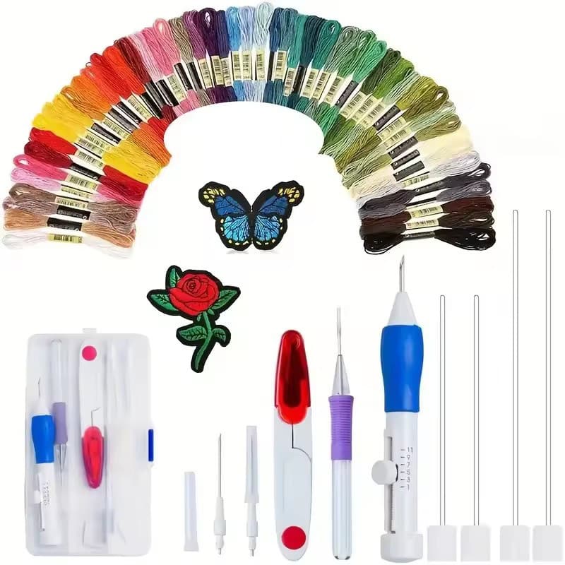 Amazon Best-Seller Punch Needle Set, Russian Magic Needle Kit, Cross-Stitch Embroidery Tool Set