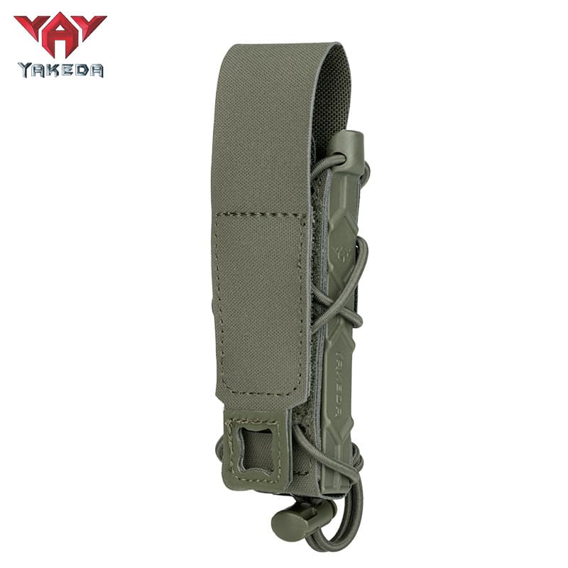 YAKEDA New Series Nylon Matte Anti-IR Flip-Top Tiger Style Single Magazine Pouch, MOLLE Quick-Release Mag Pouch