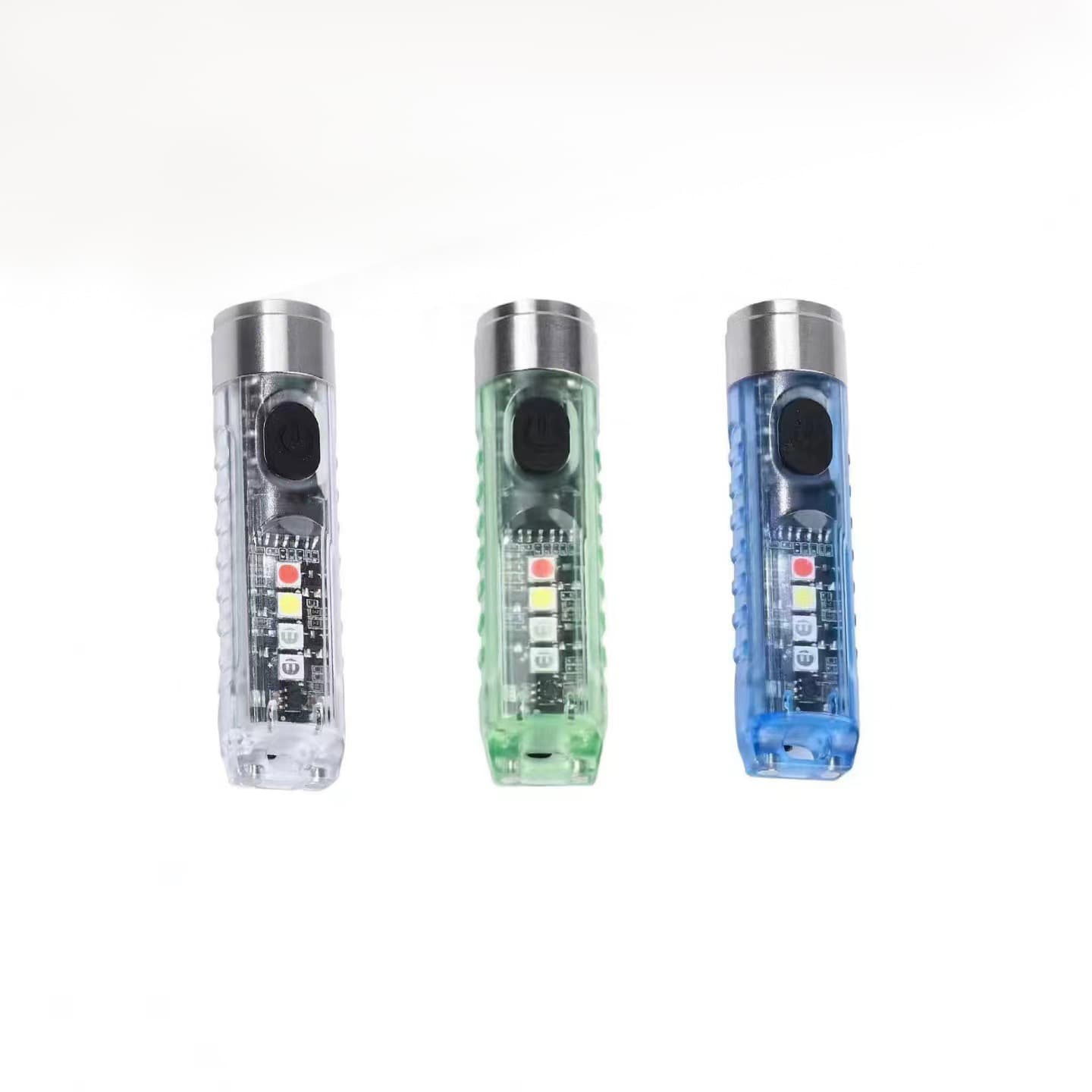 LED Mini Keychain USB Charging Portable Emergency Warning Light Magnetic Waterproof Strong Light Portable Small Flashlight
