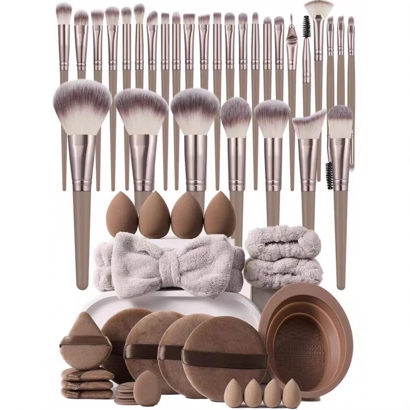 Cross-border 49-piece set of beauty tools, complete set of beauty makeup brushes, powder puffs, beauty egg combination, temu Xiyin delivery