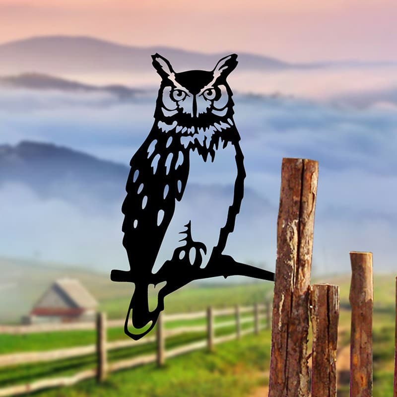 New Metal Hollow Cat Owl Artistic Label Home Outdoor Garden Wild Animal Crafts Decoration Metal Carving Animal Artifacts