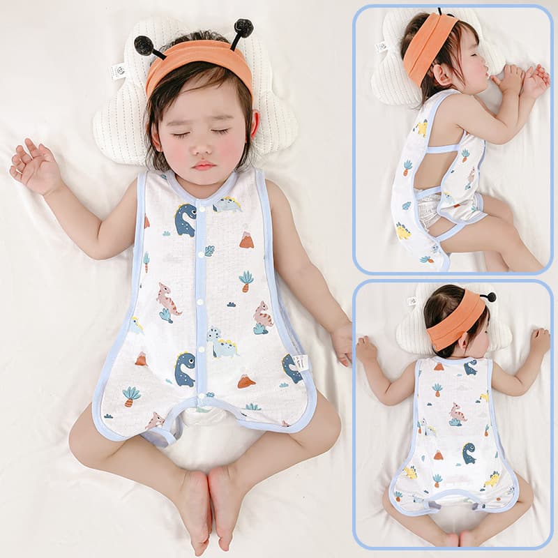 Baby Summer Thin Pipa Boy and Girl Baby Bamboo Fiber Lightweight Breathable Vest Sleeveless Climbing Suit