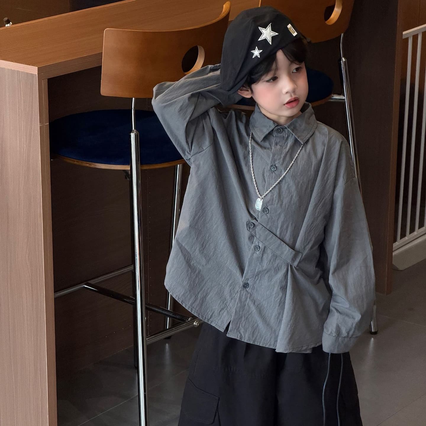 Tairu 2026 Fall New Kids Korean Style Casual Solid Color Long-Sleeve Shirt Boys Old Money Texture Cardigan