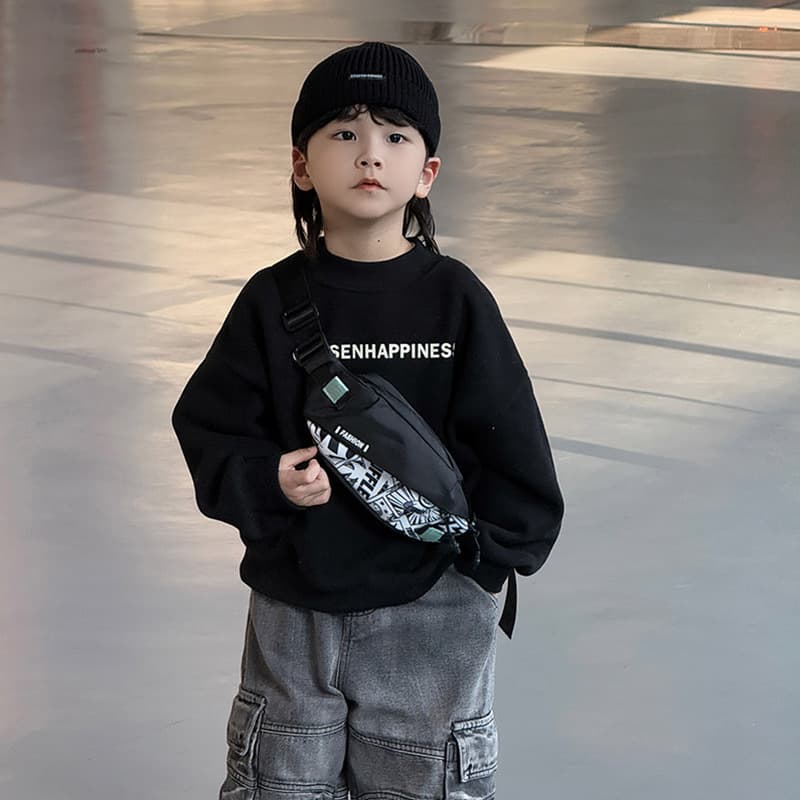 New Fashionable Cool Kids' Satchel, Stylish Handsome Boys' One-Shoulder Fashion Bag, Chest Bag, Street Photography Small Waist Bag, Crossbody Bag