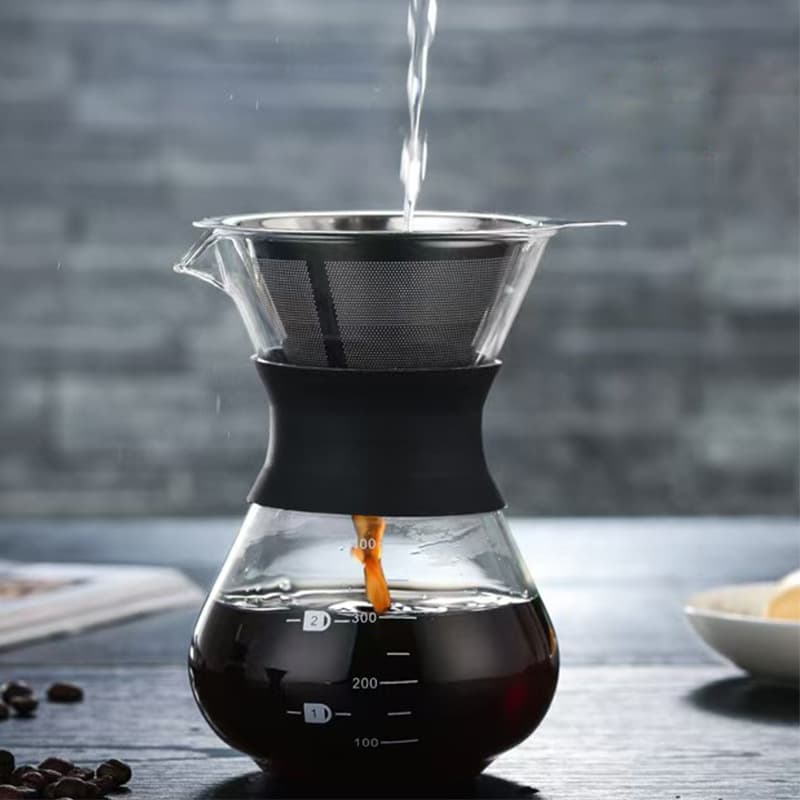 Glass Pour Over Coffee Maker Set with Carafe, Drip Filter Coffee Pot, Coffee Accessories Wholesale