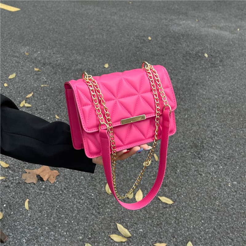 Women's Simple Diamond Quilted Wrinkled Handbag 2025 Autumn New Trendy Shoulder Crossbody Bag Fashion Versatile