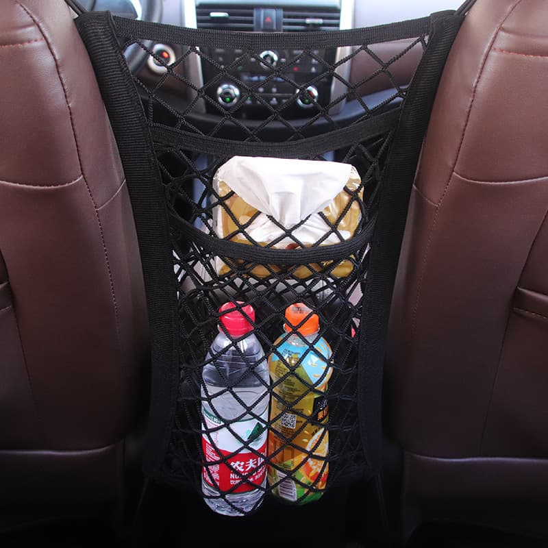 Car Seat Storage Net Universal Double-Layer Storage Net Bag Car Organizer Pouch