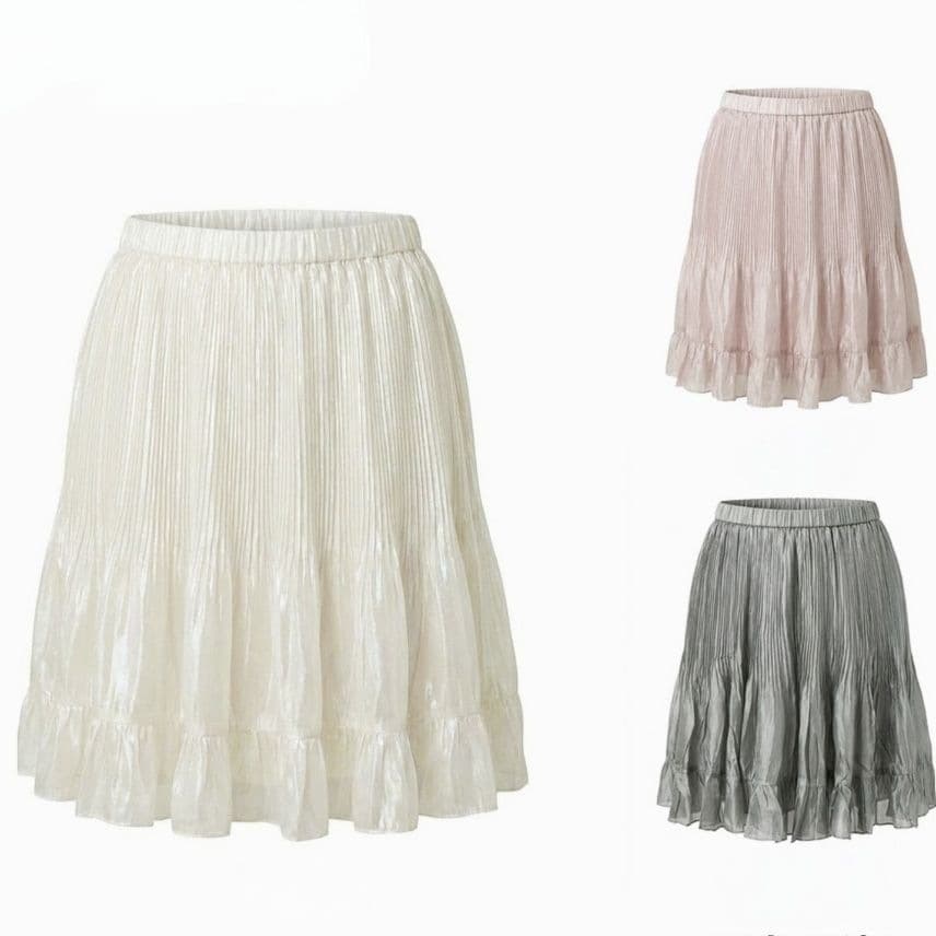 Sweet style high-waisted slim A-line cake skirt for women summer new Korean design pleated age-reducing skirt