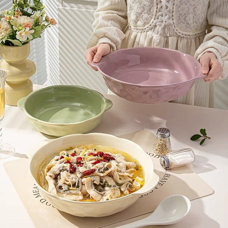 Large-capacity pickled fish large basin bowl 2025 new style Maoxuewang boiled fish large soup basin household ceramic soup bowl large bowl