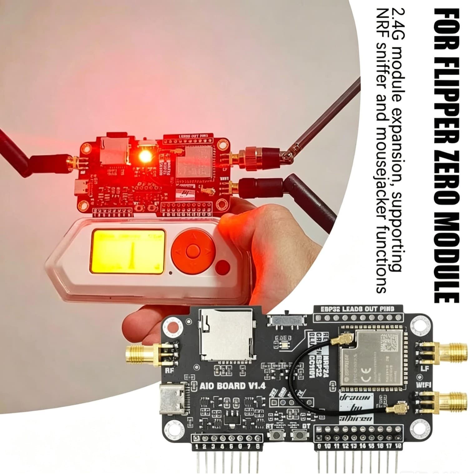 Flipper Zero 3-in-1 Expansion Board WiFi NRF24 ESP32 CC1101 Development Module