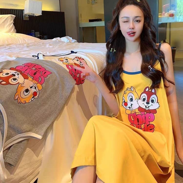 Amazon Pink Hello Kitty Summer Pajama Set for Women, Cartoon Sweet Loose Cami Nightgown Homewear