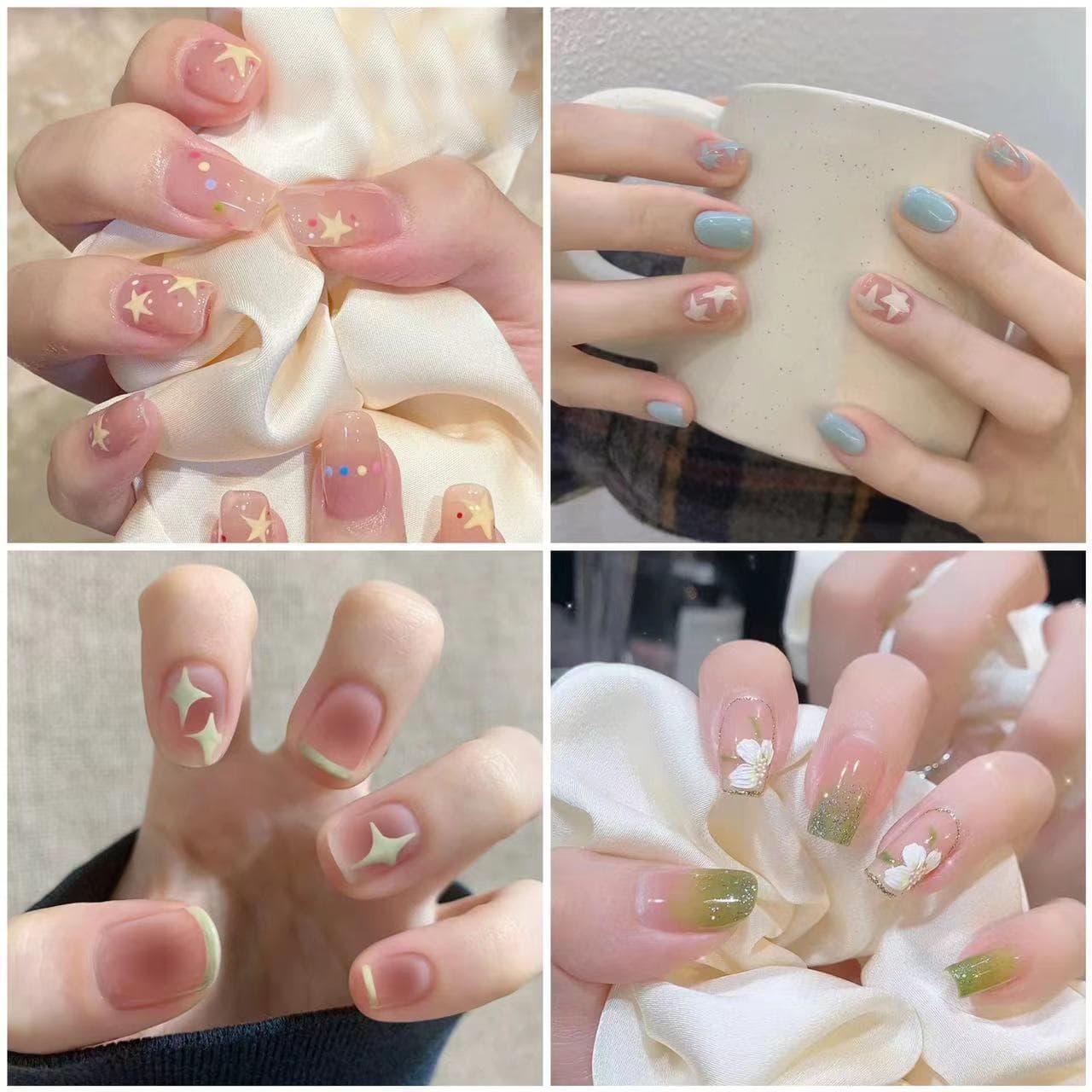 Xiaohongshu style wearable nails, ins high-end pure desire style, wearable nail stickers for students, short to medium-long length