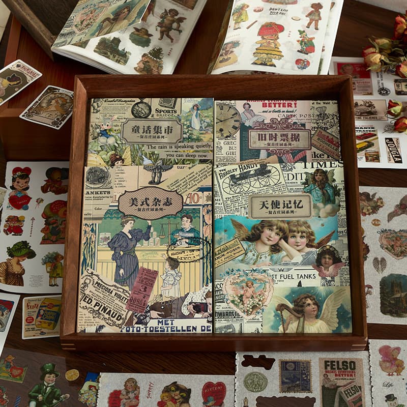 Yanyou Sticker Book Vintage Manor Series Ins Style Retro Journal Materials DIY Decorative Stickers 6 Styles