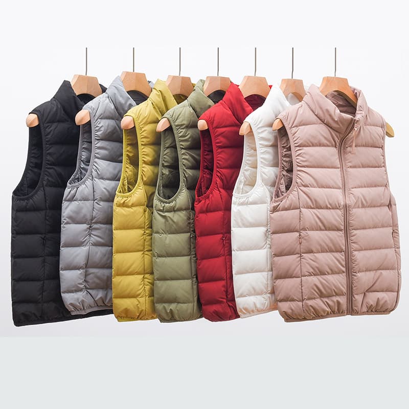 Seamless lightweight down vest women 2024 new short sleeveless lightweight vest inner liner plus size coat trendy