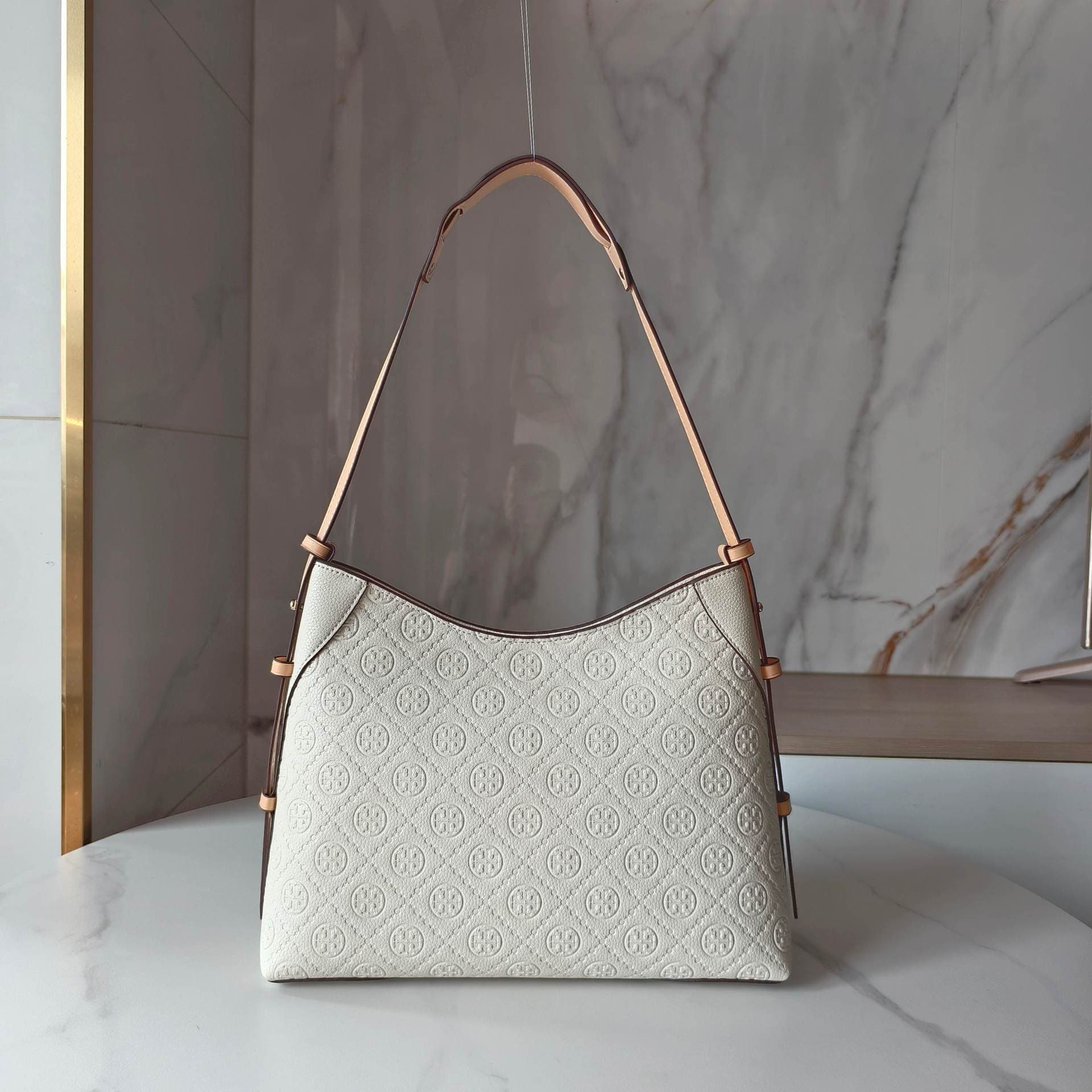 TB New HOBO Shoulder Bag Monogram Crescent Underarm Horn Bag Single Shoulder Handbag Moon Crossbody Crescent Women's Bag