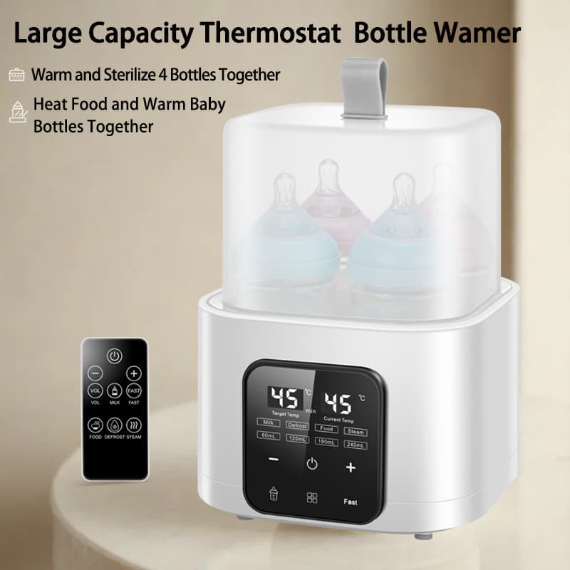 Cross-border high-capacity multifunctional bottle warmer with remote control, 2-in-1 bottle sterilizer and constant temperature milk warmer