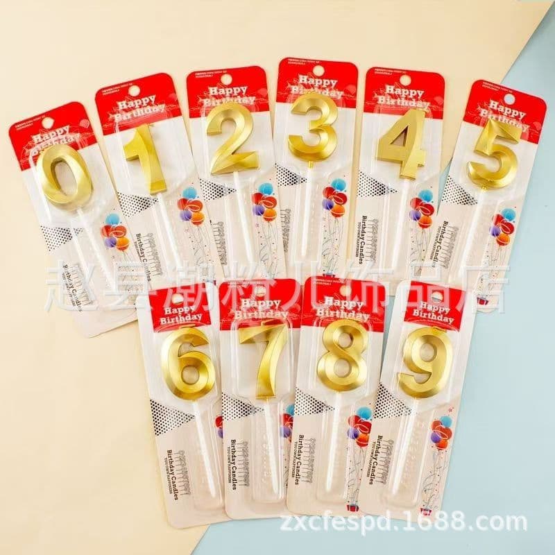 Crown Digital Birthday Candles Gold Age Letter Candles Wholesale Baking Cake Decoration Party Supplies Export