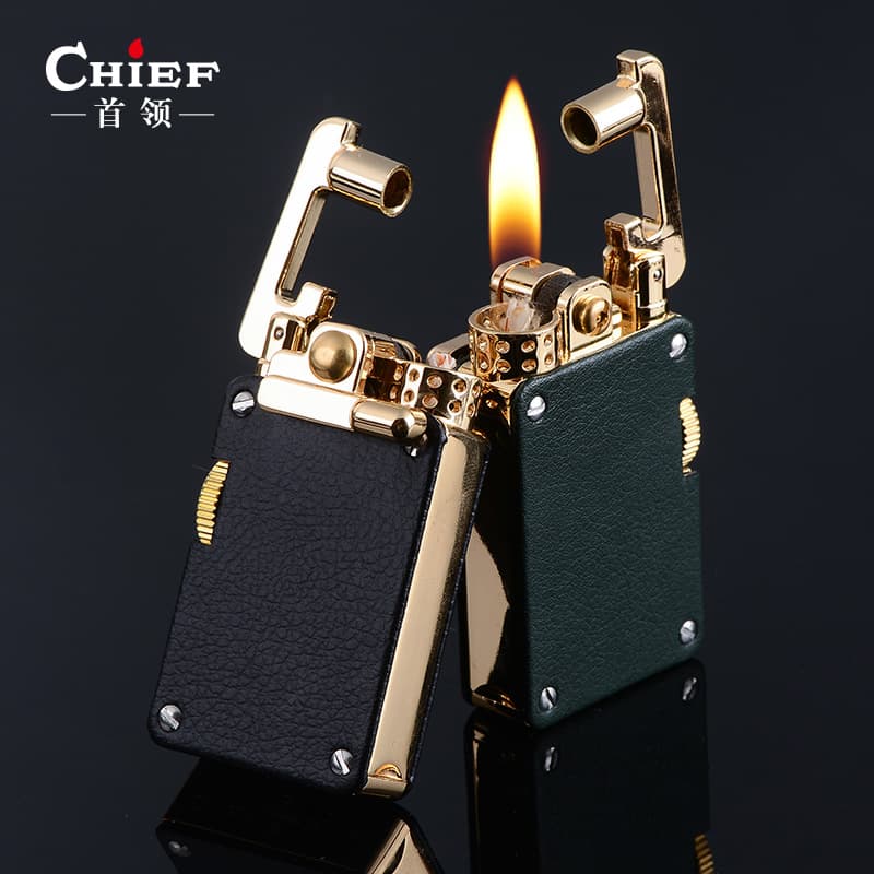 CHIEF Rocker Arm Kerosene Lighter Men's Windproof Vintage Gas Liquid Lighter Creative Personality Fashion