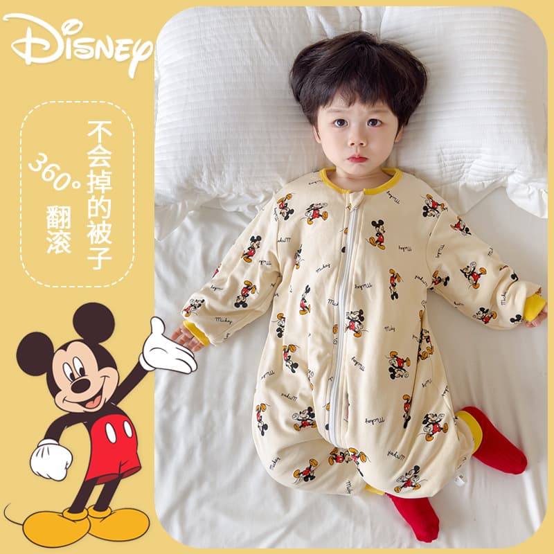 Children's Sleeping Bag Autumn and Winter Thin Cotton Boys and Girls Baby One-Piece Pajamas Autumn and Winter Baby Anti-Kick Quilt for Girls