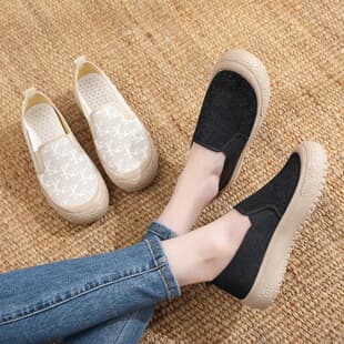 Jinbukang Spring Summer New Fisherman Shoes Women's Flat Breathable Chic Casual Thick Sole