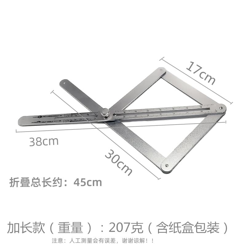 Factory Direct Aluminum Alloy Diagonal Square Multi-Function Woodworking Ceiling Installation Tool Angle Ruler Protractor
