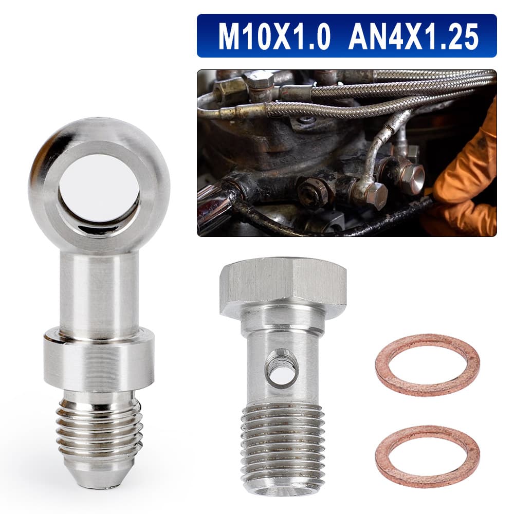 Banzhuo Bolt Kit M10x1.25mm to 4AN Compatible with Mitsubishi EVO 1-10 4G63T 4B11T