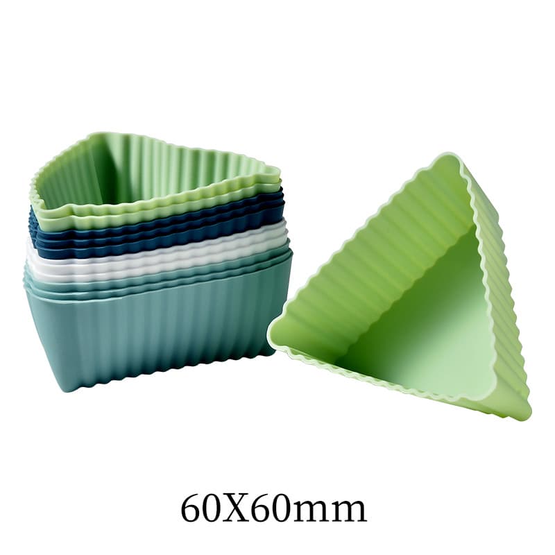 Thickened Multi-Style Silicone Muffin Cup Set Round Star Heart Rose Triangle Baking Mold Egg Tart Cup