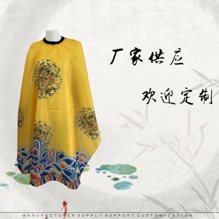 Barber Cape Vintage Yellow Dragon Robe Cape Barber Shop Haircut Cape Thin Hairdressing Cape Hairdressing Tool