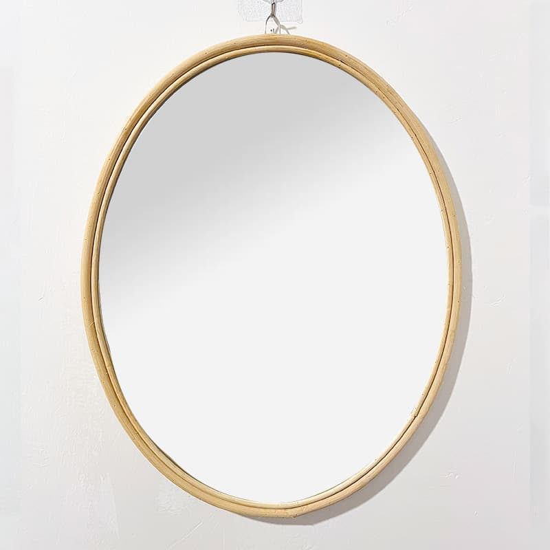 Factory wholesale handmade rattan mirror, Nordic French vintage handmade decorative mirror, home and guesthouse dressing mirror