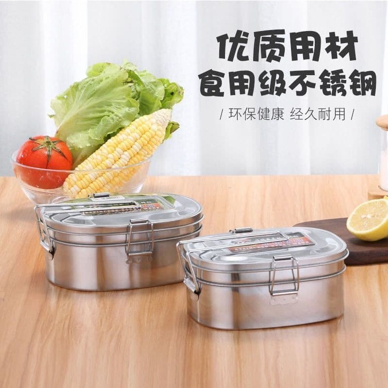 Stainless Steel Lunch Box Student Bento Box Food Container Square Multi-Layer Steamed Rice Box Fast Food Box Meal Prep Container for Workers and Employees