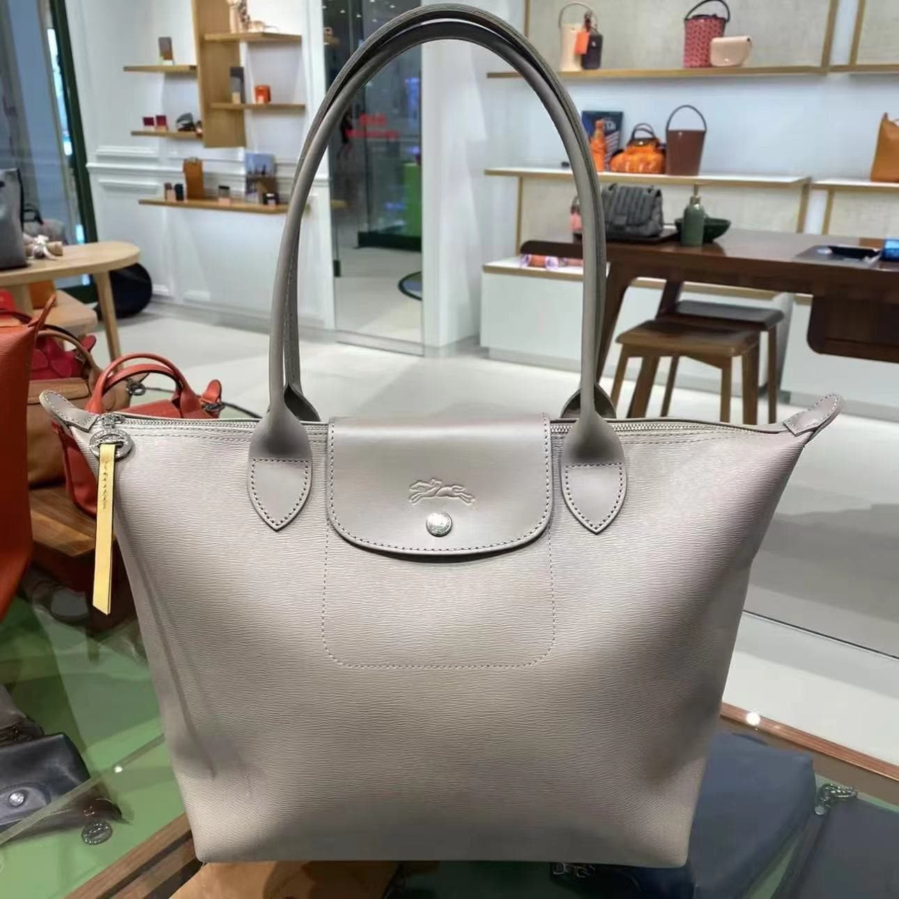 New Water Ripple Classic Longchamp Bag Handbag Versatile Foldable Tote Long Handle Single Shoulder Dumpling Bag Commuter Bag