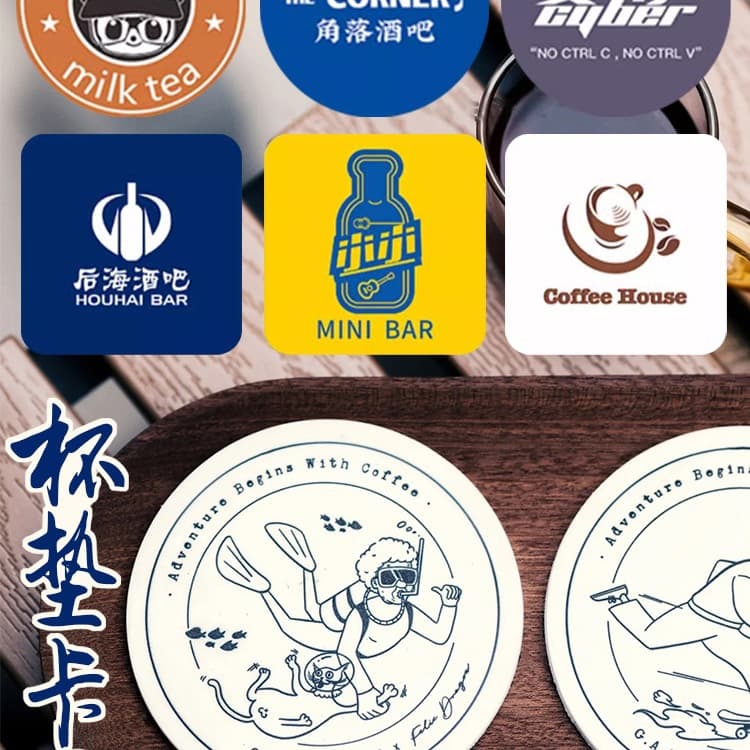 Wholesale Coaster Cards Custom Paper Tavern Bar Logo Coffee Cocktail Disposable Waterproof Pads for Craft Brews