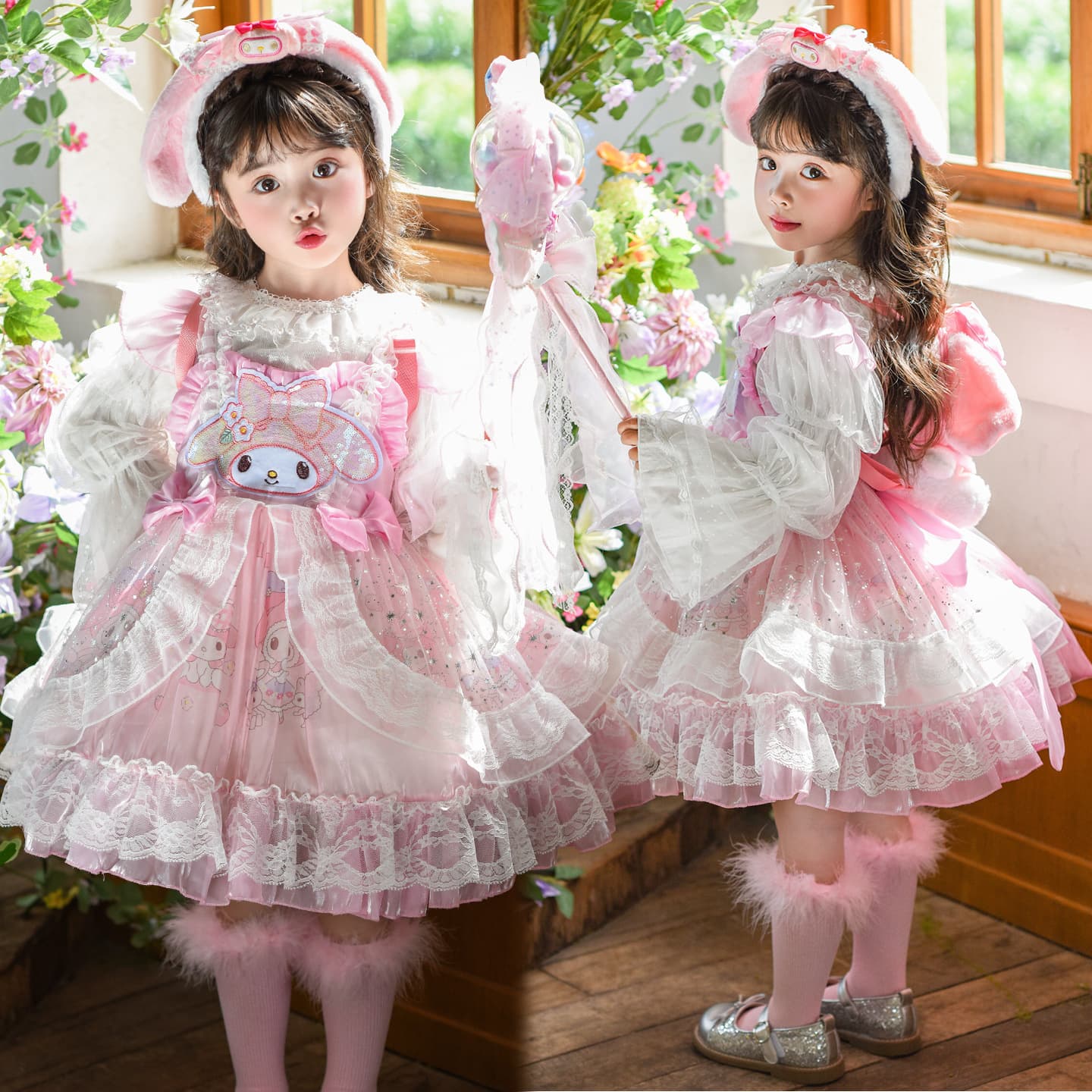 Girls Dress 2026 Autumn New Fashionable Children's Cartoon Melody Lolita Princess Dress for Children
