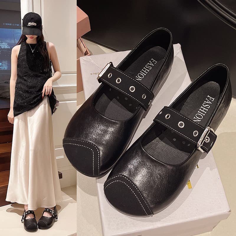 Vintage Square-Toe Mary Jane Shoes for Women 2026 Spring/Autumn New Style Elegant Single-Strap Low-Heel Shoes