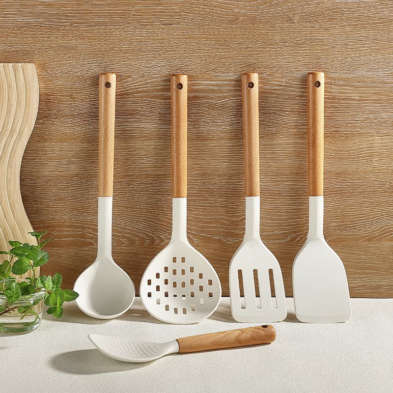 Silicone Kitchen Utensil Set Silicone Spatula Non-Stick Kitchen Spatula High Temperature Resistant Cooking Ladle Slotted Spoon Kitchen Utensil Turner