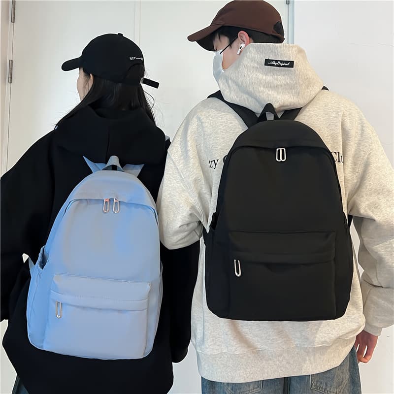 2025 New Solid Color Oxford Cloth Backpack for Men and Women, High-Value Style, Large Capacity, Student Schoolbag