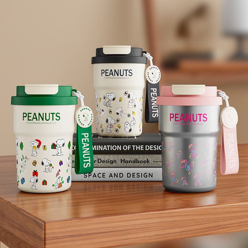 Snoopy High-Looking Cartoon Coffee Cup 316 Stainless Steel Thermos Cup Outdoor One-Lid Double-Drink Portable Tumbler