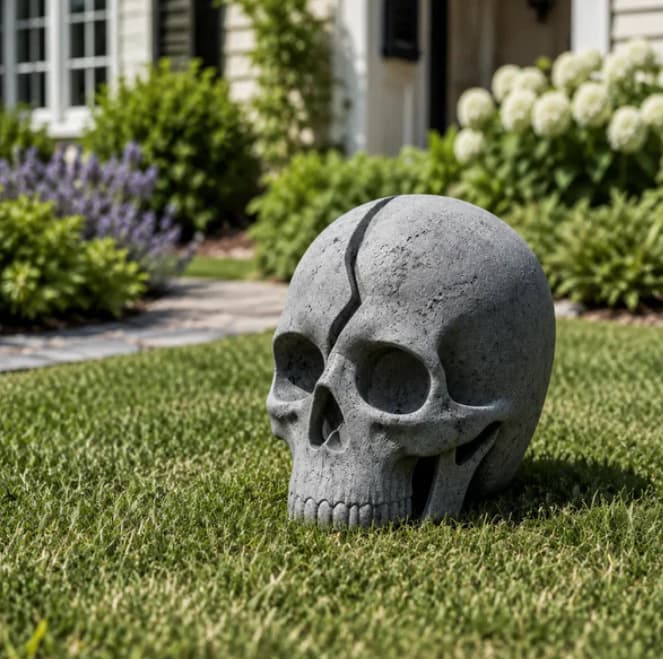 New Cross-Border Product Cracked Skull Garden Light Resin Craft Solar Garden Lamp