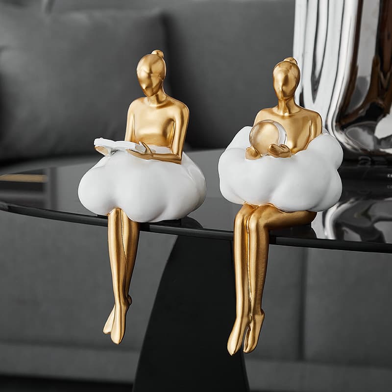 Wowu Original Design Cloud Girl Living Room Car Desktop Figure Ornament Ballet Dance Studio Internet Celebrity Store Decoration