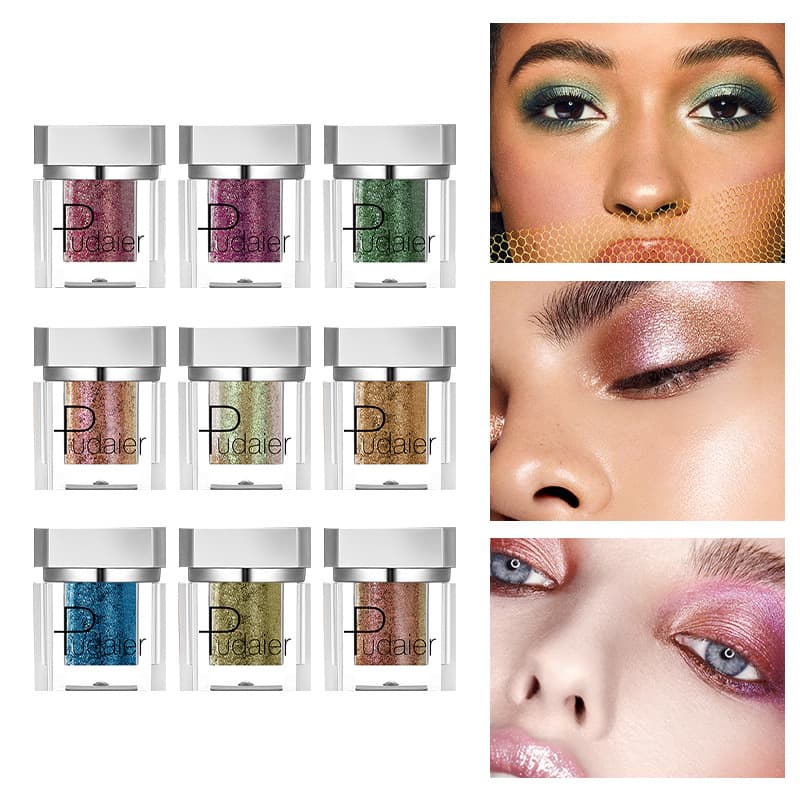 Pudaier European and American makeup polarized single-color eye shadow pearlescent non-smudged easy-to-color cross-border chameleon eye shadow