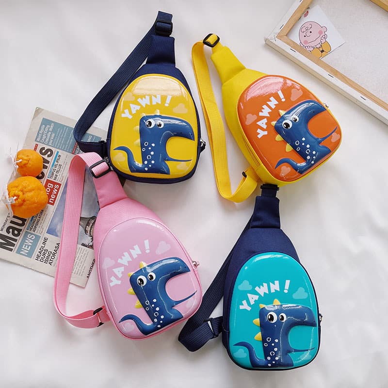 Childish cute dinosaur eggshell crossbody bag, new unisex cute single-shoulder coin purse phone bag children's chest bag