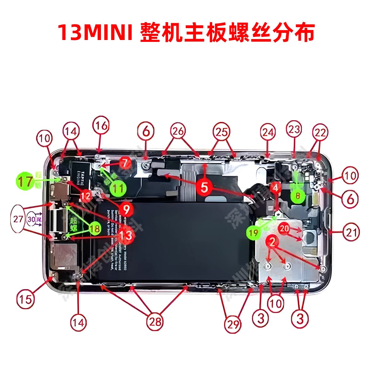 Full machine body screw motherboard super screw with 0.6Y and 1.5 Phillips screw for Apple 13 Mini