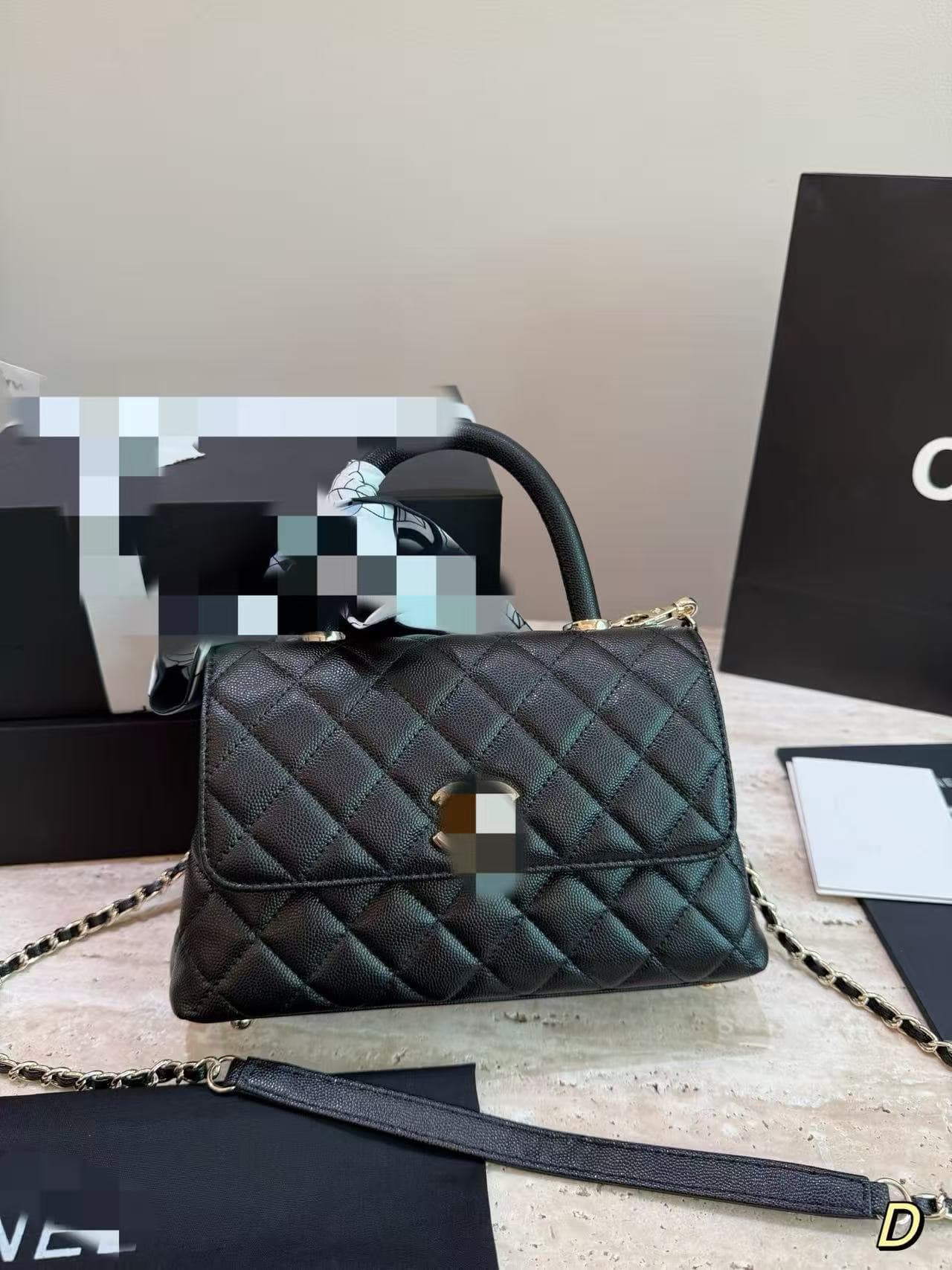 New Cross-border Chanel-style Elegant Caviar Bag Versatile Shoulder Bag Crossbody Bag Fashionable Quilted Chain Bag