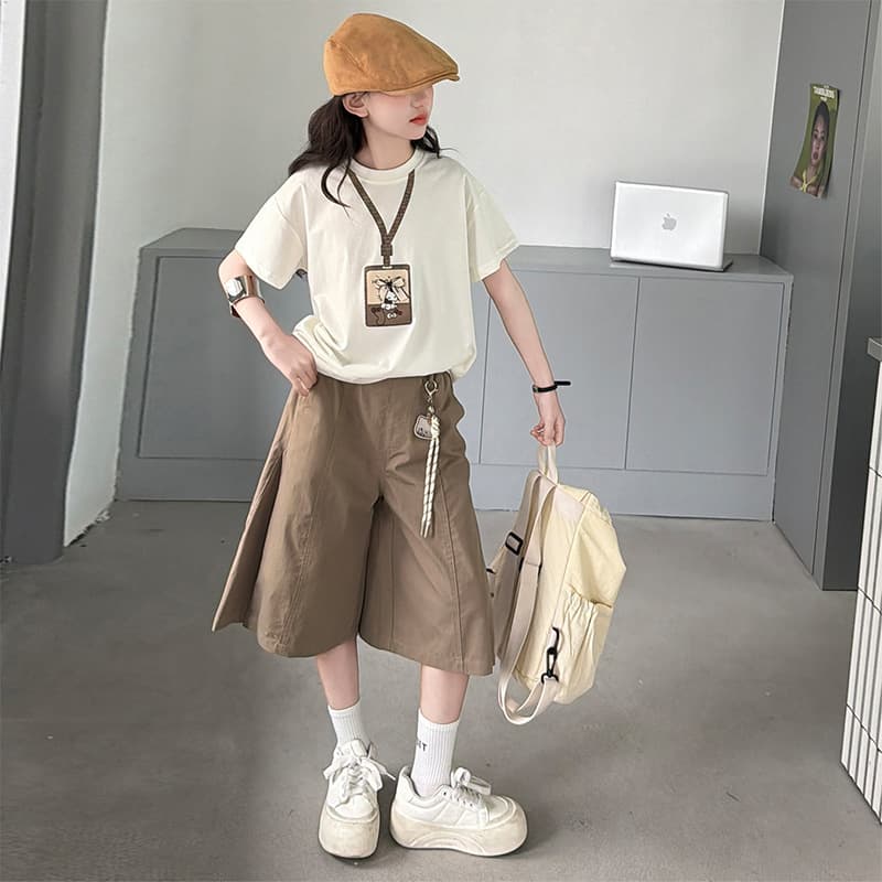 Summer girls short-sleeved T-shirt new medium and large children's clothing children and girls cartoon casual Korean version trend t versatile and stylish