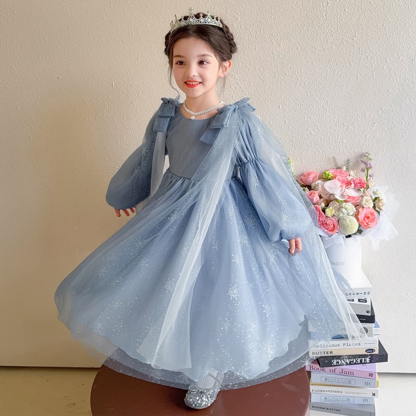 Elsa Princess Dress for Girls 2025 New Children's Frozen Birthday Gown Tutu Dress