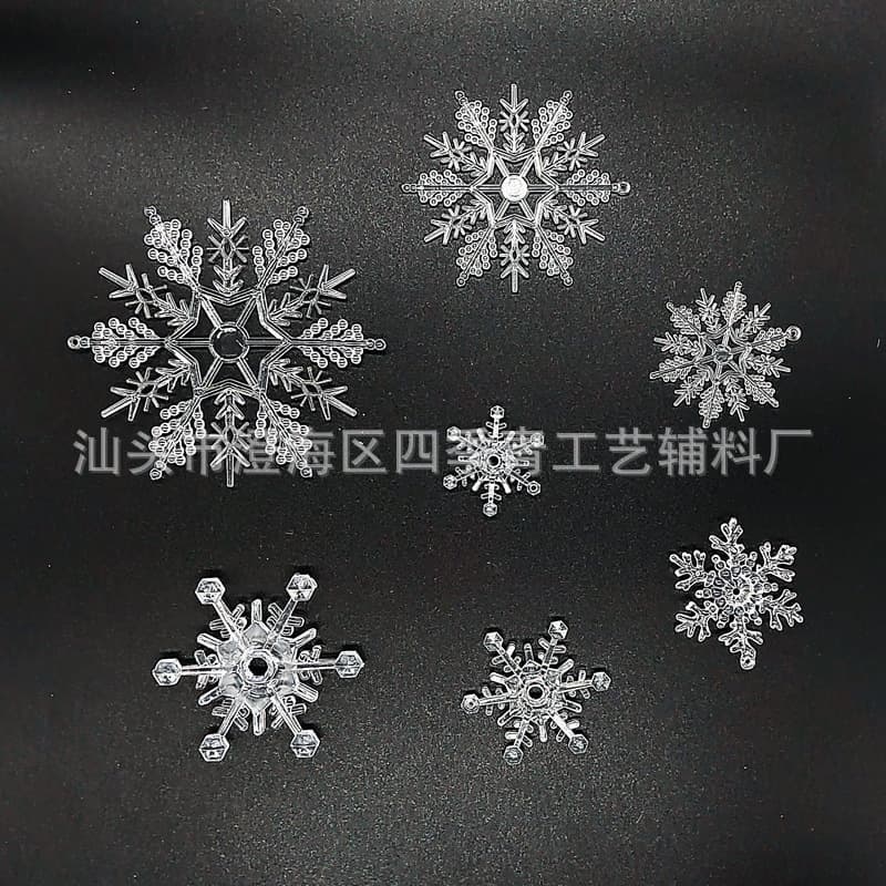 Christmas transparent snowflake ornaments, Christmas snow scene window decorations, DIY Christmas tree pendants, small snowflakes