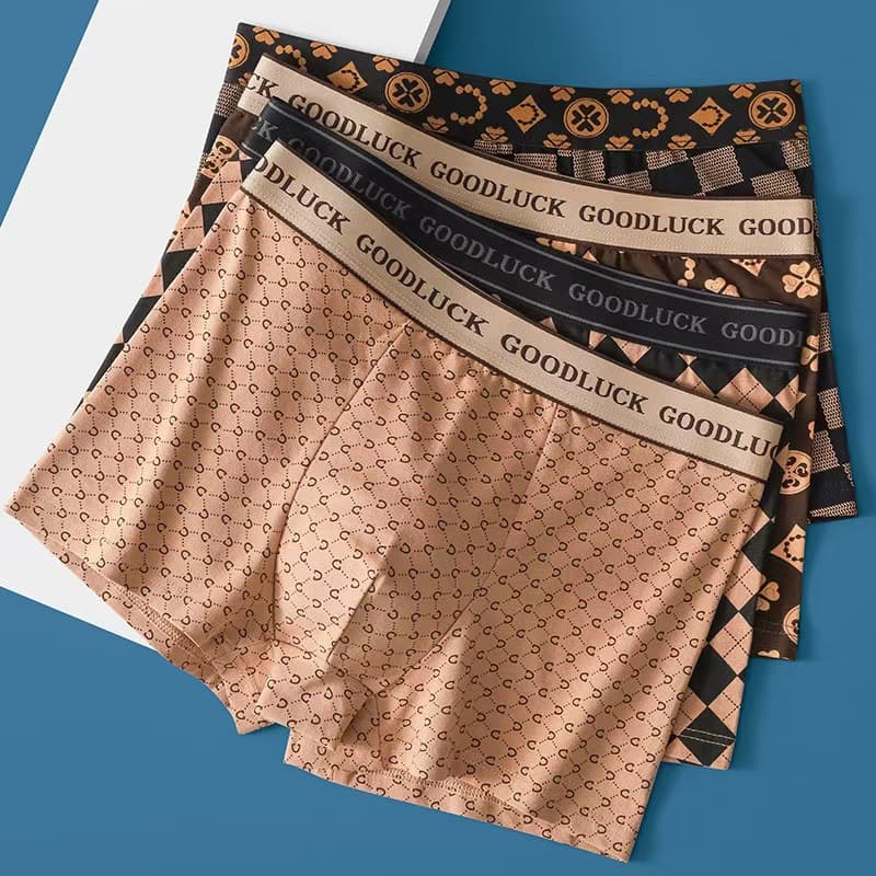 Trendy Plus Size Men's Sports Shorts Boxer Briefs Luxury Men's Underwear Seamless Summer Thin Breathable