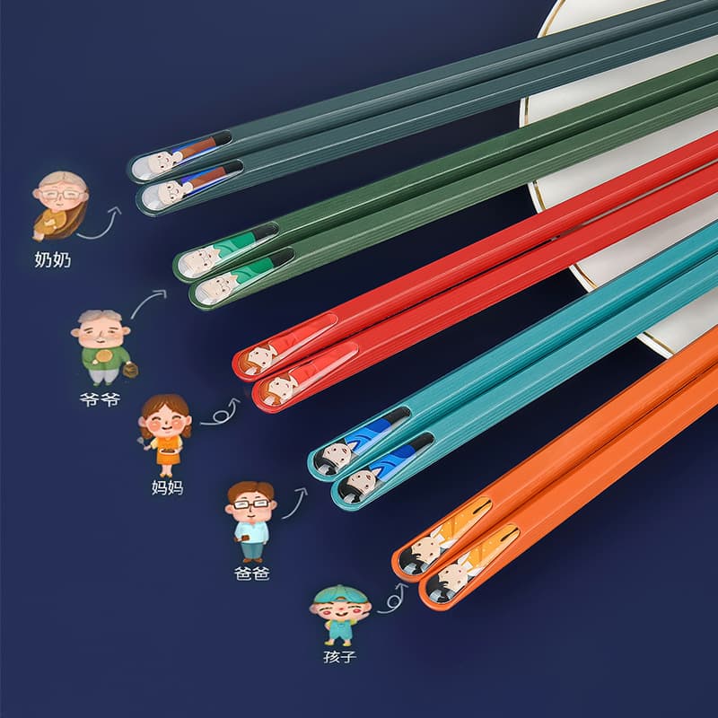 Colorful Nail Chopsticks Alloy Chopsticks for Home Use, One Chopstick Per Person