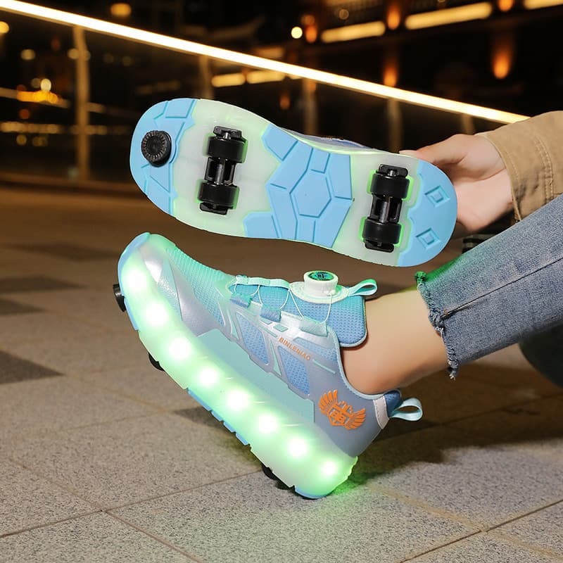 Boys' Heel Wheels Shoes, Four-Wheel Brake Girls' Heel Wheels, Hidden Adult Roller Skates, 2026 New Heel Wheels
